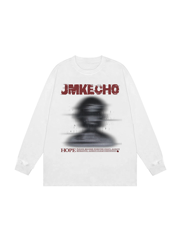 Men's Street Blurred Portrait Print Wash Sweatshirt-1