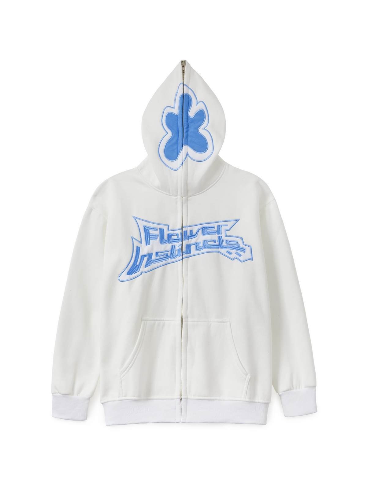 Men's Flower Instinct Embroidery Zip Up Hoodie-3