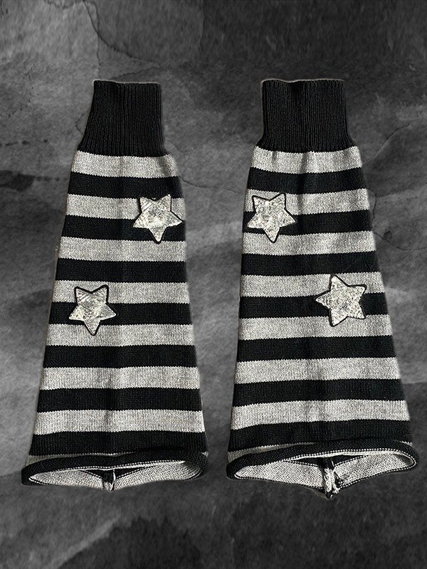 Sequin Star Striped Leg Warmer-4