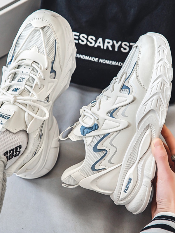 Men's Solid Color Casual Platform Sneakers-1