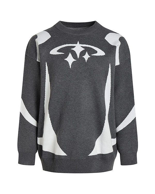 Star Jacquard Baggy Sweater-1